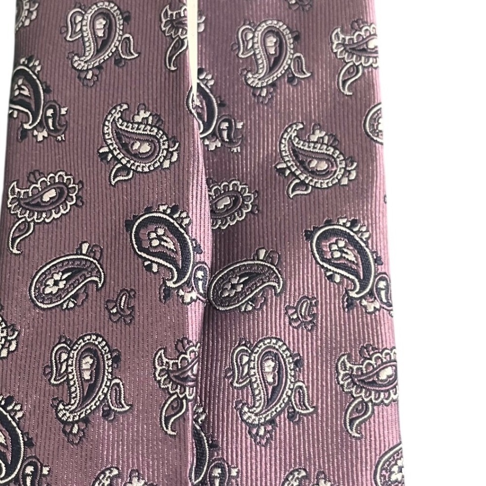 Brioni Silk Paisley Tie Mens Mauve Purple Hand Made Italy Classic Excellent - Picture 4 of 6